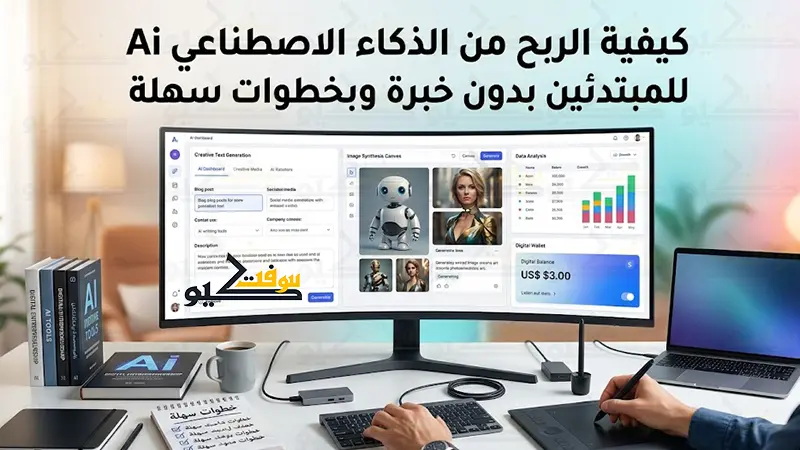 كيفية الربح من الذكاء الاصطناعي Ai للمبتدئين بدون خبرة وبخطوات سهلة